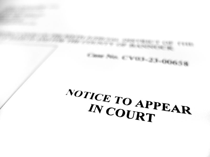 Court Subpoena Notice